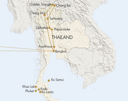 carte circuit Thaïlande du nord