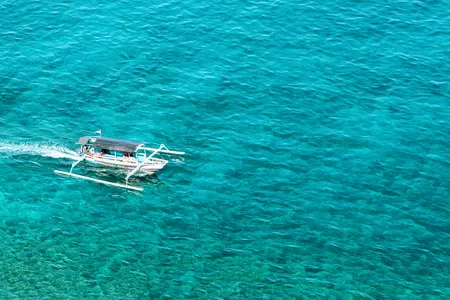 En route pour les îles Gili en catamaran