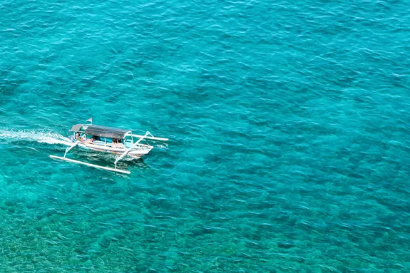 En route pour les îles Gili en catamaran