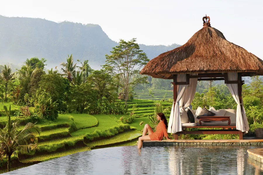 Vue sur les volcans de Bali