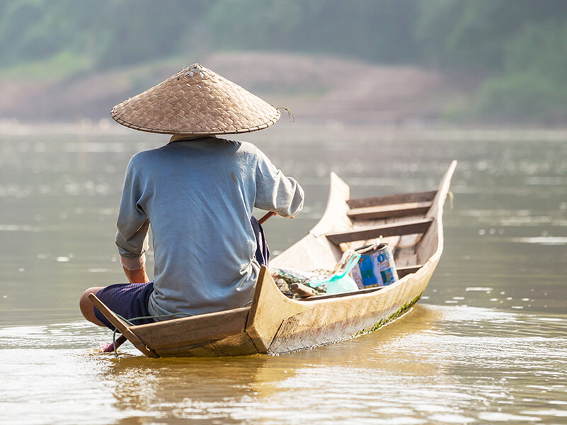bateau sur le Mékong