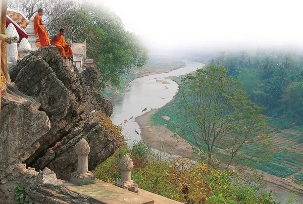Vue sur le Mékong depuis les hauteurs de Luang Prabang