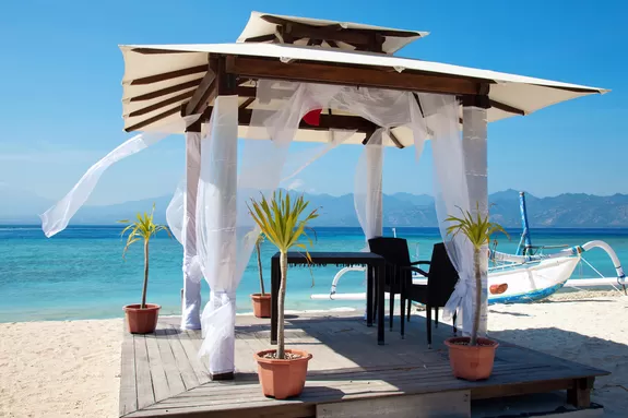 Sur la plage aux îles Gili