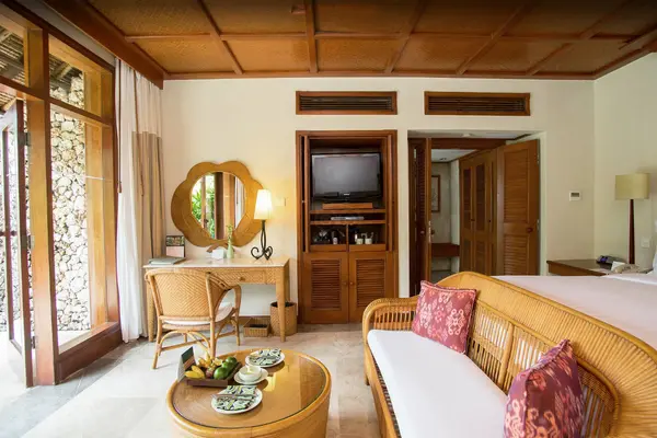 Logement dans une chambre Lanai à l'hôtel The Oberoi Bali